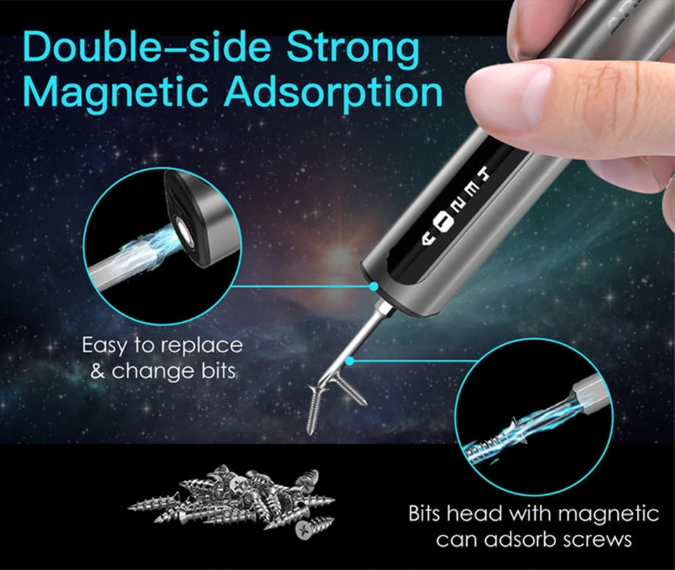 Rechargeable Cordless Precision Screwdriver Kit with Adjustable Torque