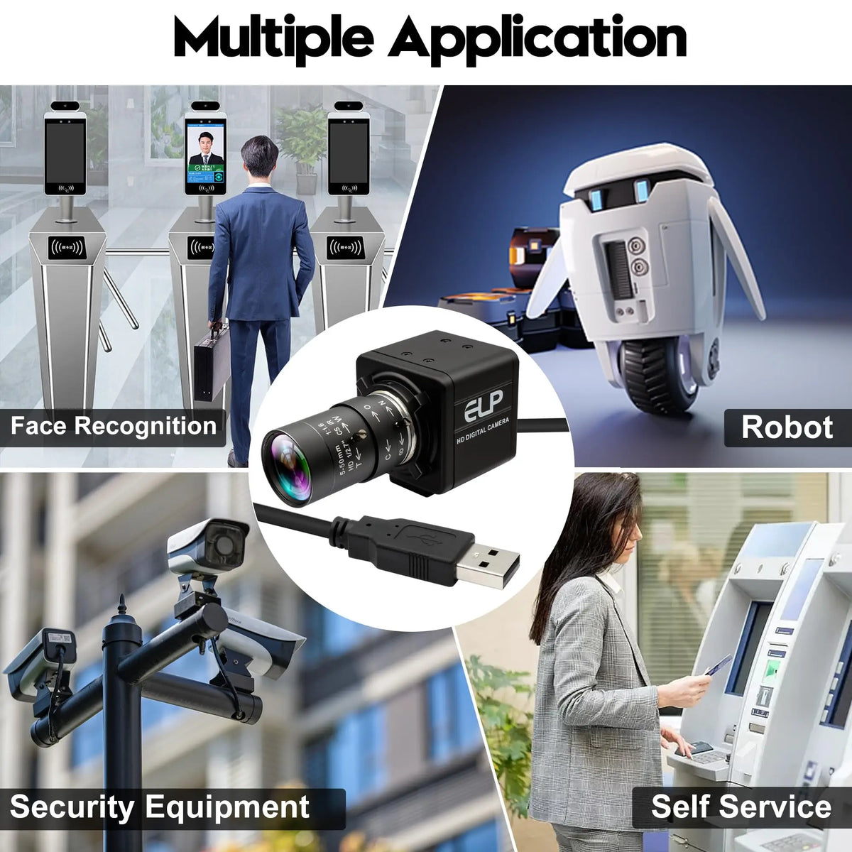 16MP 4K USB Webcam with 10X Zoom Industrial Camera