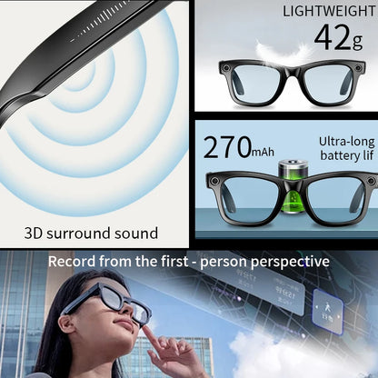 AI Smart Glasses for Music and Video with Eye Protection