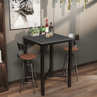 Square Bar Table Tall Dining Table Modern Black