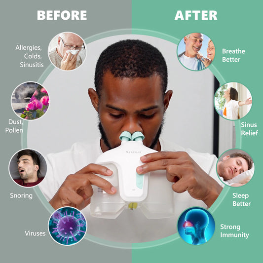White Electric Nasal Irrigation System with 50 SaltPods