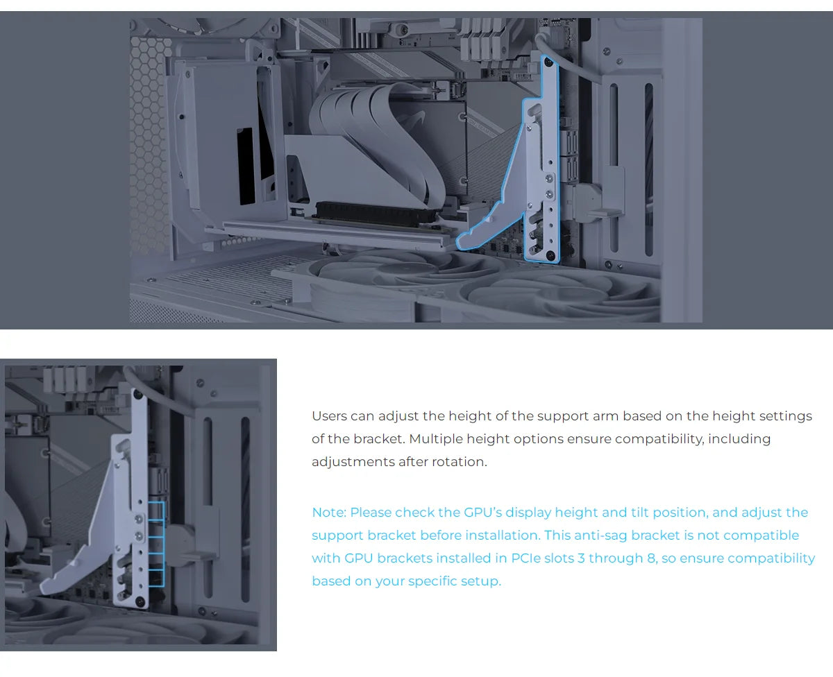 4-Slot Vertical GPU Mounting Kit with PCIe 5.0 Cable