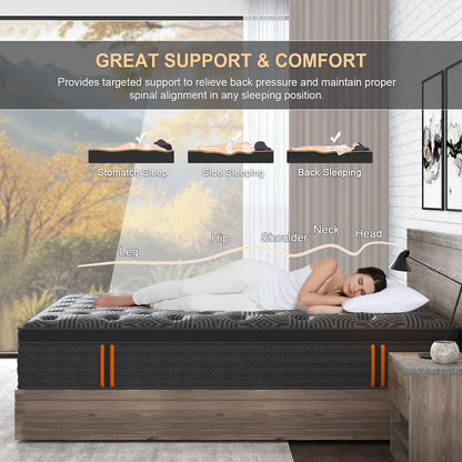34cm Euro Top Memory Foam Mattress Medium Firm Single
