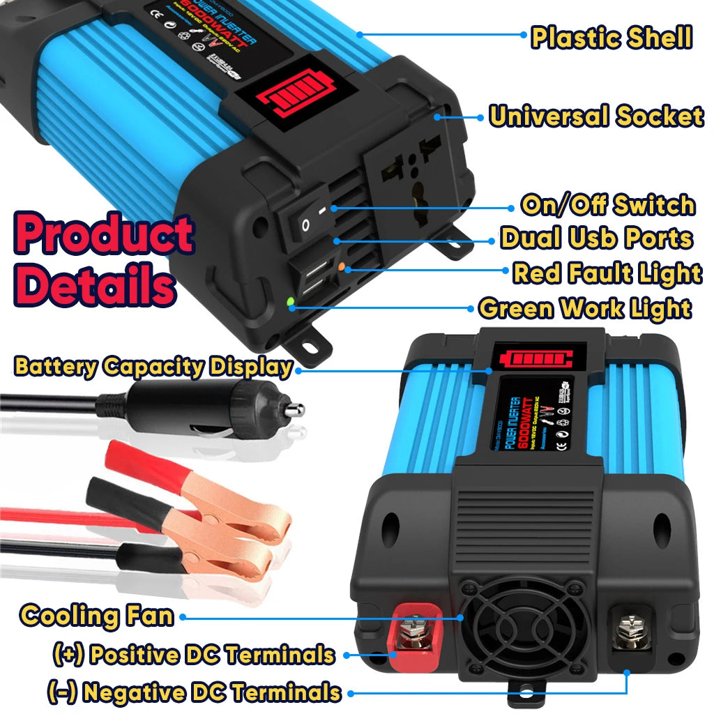 Portable Off-Grid Solar Kit 6000W Inverter 220V