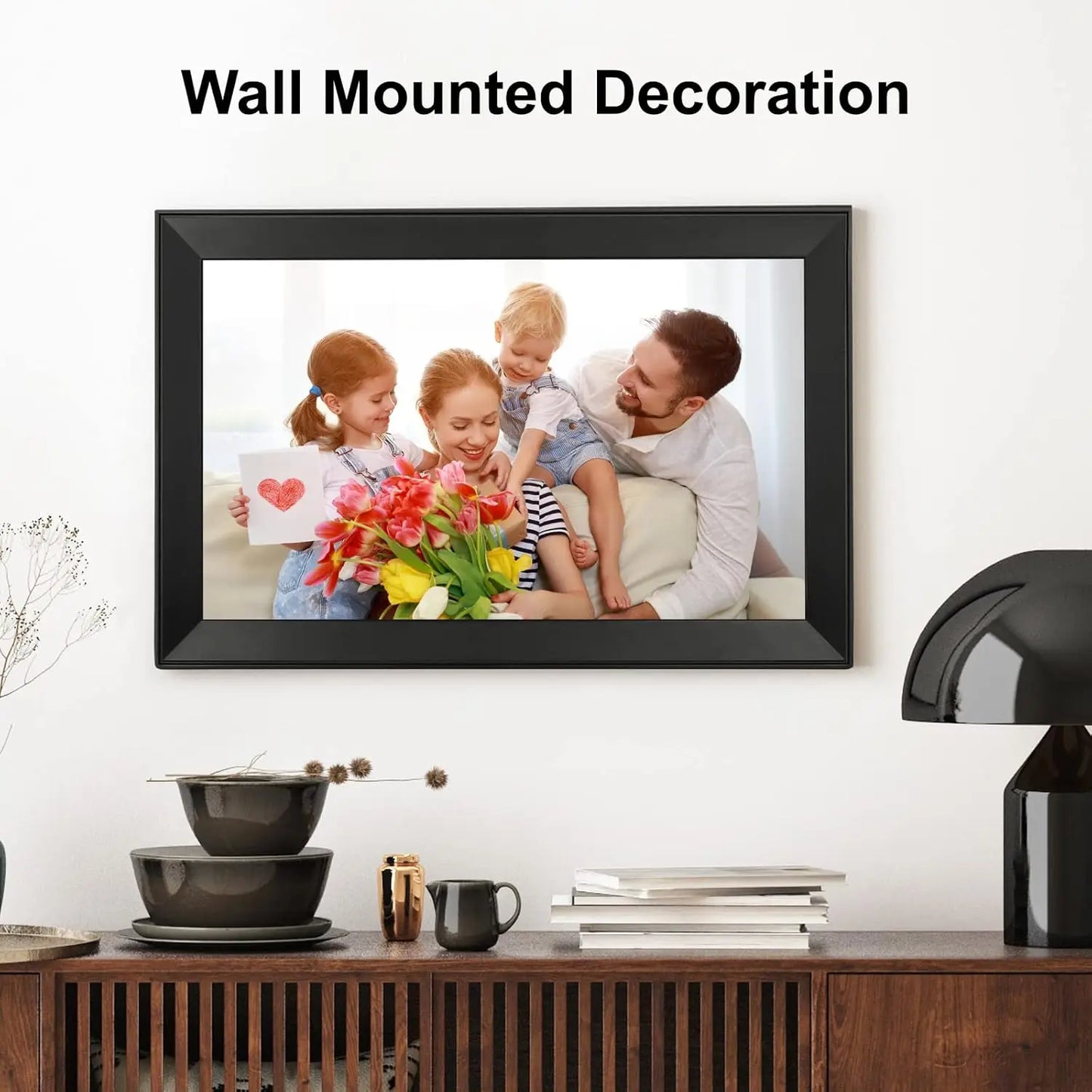 Large 15.6" IPS Digital Photo Frame Black