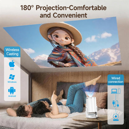 Native 1080P Android 14 Portable Projector Auto Focus