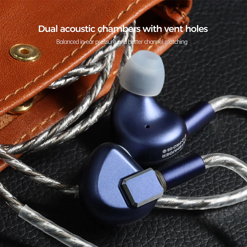 HiFi Wired IEM Earphones Planar Driver Bass Monitor Audio
