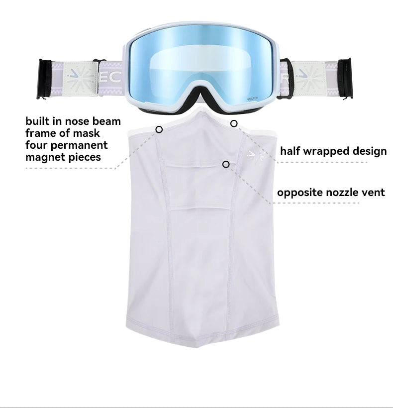 Anti-Fog Ski Goggles Impact Resistant Magnetic Lens