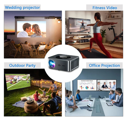 Portable 4K LED Projector 800ANSI WiFi6 Bluetooth 32GB Auto Focus