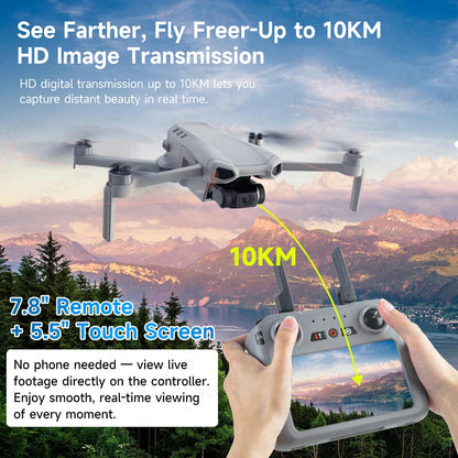 Foldable 4K Drone 10km Range 35min Flight GPS