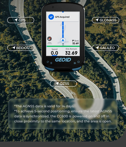 GPS Bike Computer Set with Navigation Color Screen and WiFi