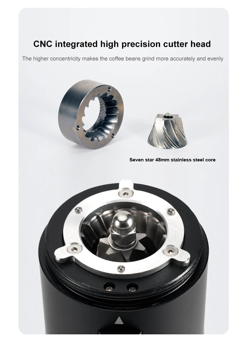 Stepless Espresso Bean Grinder for Cold Brew Silver