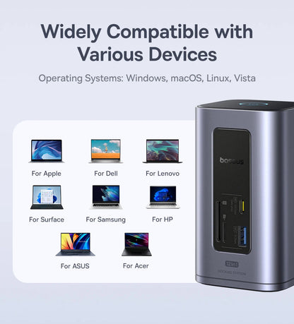 11-in-1 USB C Docking Station with HDMI and DisplayPort