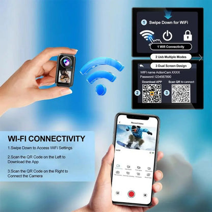 5K Mini Action Camera 4K60 Waterproof with 32GB Card