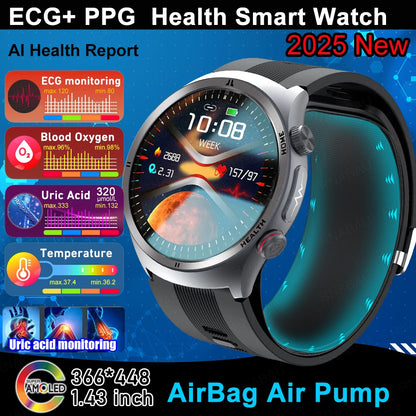 Men’s Black Smart Watch Blood Pressure & Fitness