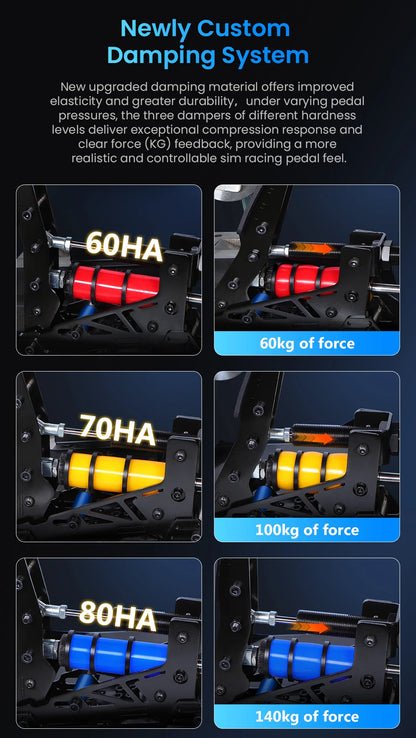 Sim Racing Pedals with Pressure Sensor & Vibration
