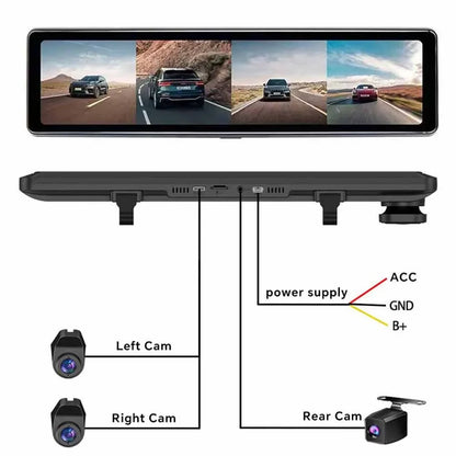 12-Inch 4K Dash Cam ADAS Blind Spot Monitor