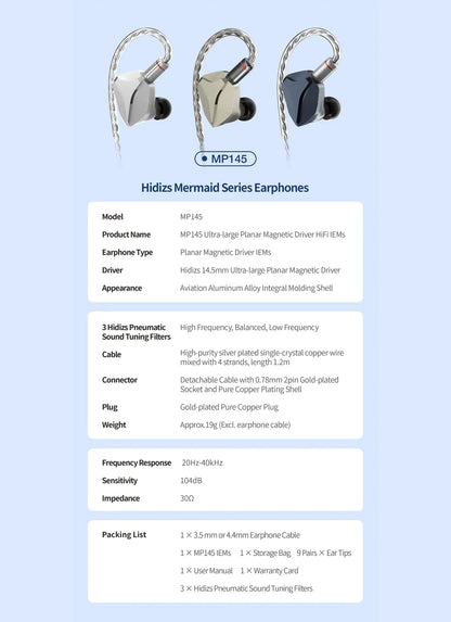 Titanium MP145 Planar Magnetic In-Ear HiFi Earbuds