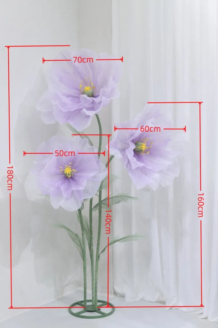 Tall Artificial Poppy Flower 180cm Wedding Garden Decoration