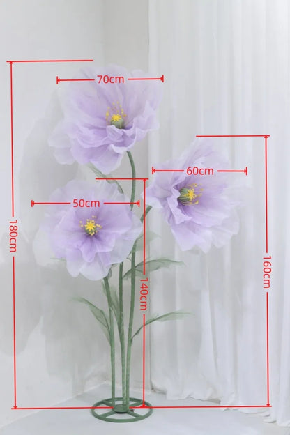 Tall Artificial Poppy Flower 180cm Wedding Garden Decoration