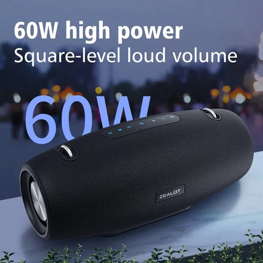 60W Portable Bluetooth Speaker with Powerful Bass