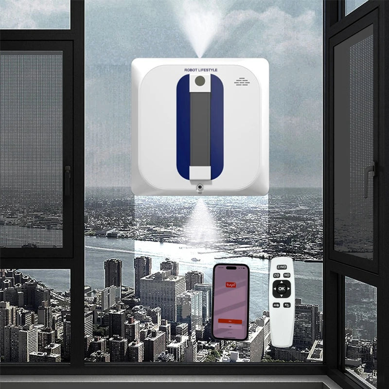 Smart Robotic Window Cleaner with Spray & Edge Detection