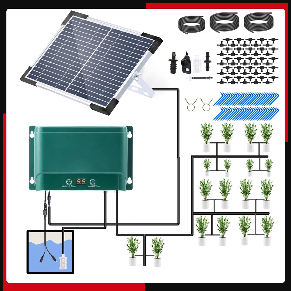 Solar Powered Drip Irrigation System for 50 Plants