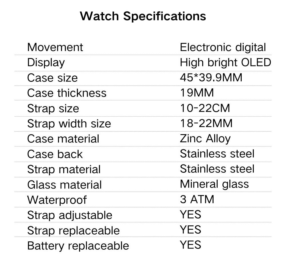 Cyberpunk OLED Digital Watch Grey Design