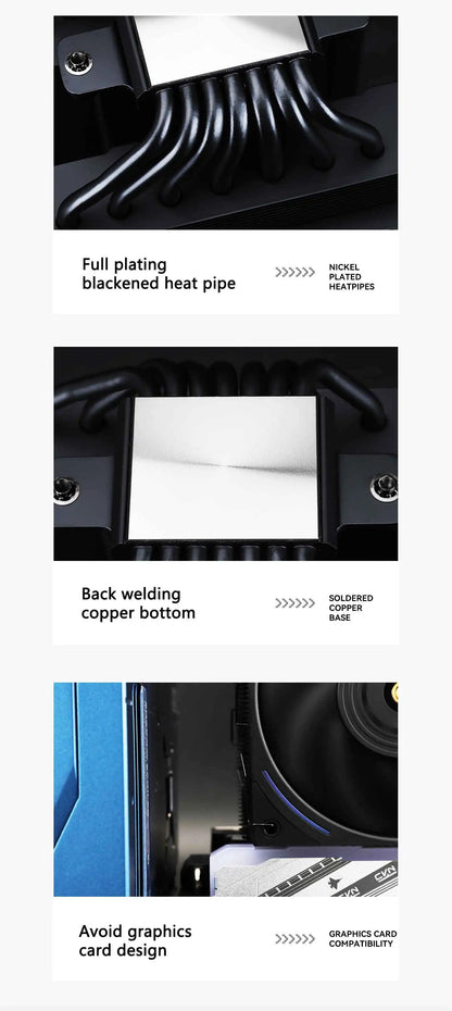 White Vision CPU Cooler with Dual Tower Heat Sink