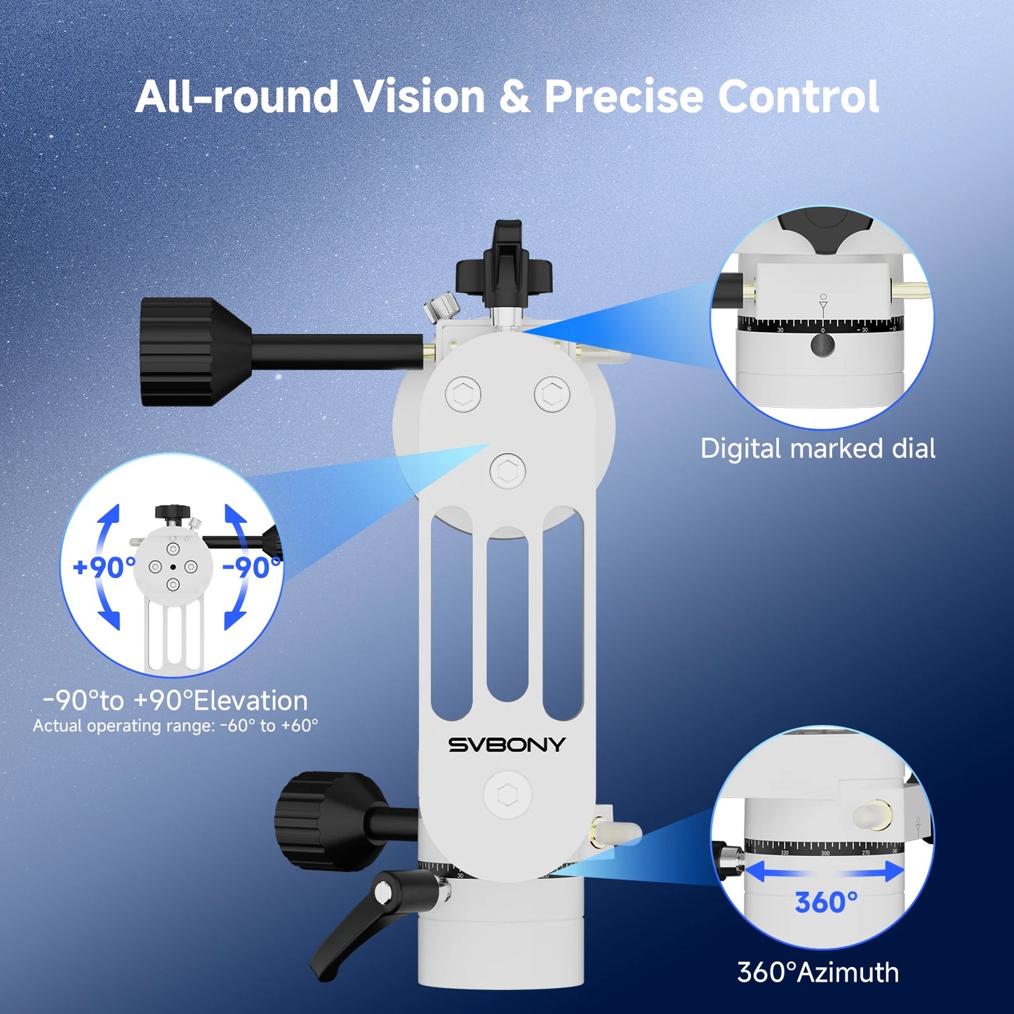 Mini Alt-Azimuth Telescope Mount for Stargazing