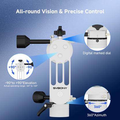 Mini Alt-Azimuth Telescope Mount for Stargazing