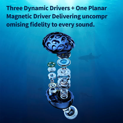 Whale Shark Hybrid Earphones with Triple Dynamic Drivers
