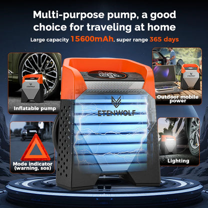 Heavy Duty 160PSI Portable Tyre Inflator 15600mAh