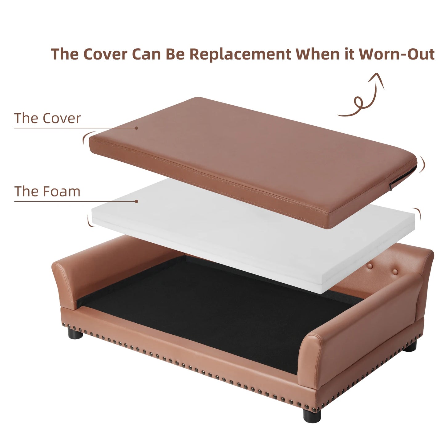 Extra Large Pet Couch Raised Lounge Bed for Dogs