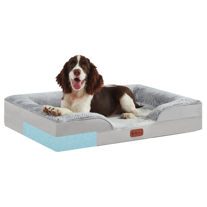 Orthopedic Memory Foam Dog Bed with Removable Armrest