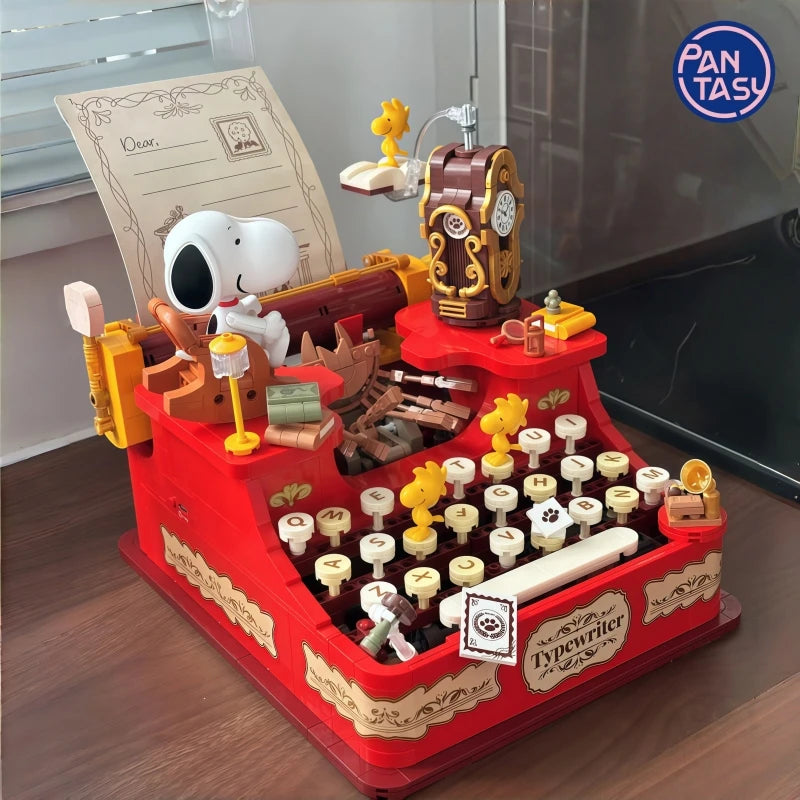 Typewriter Building Block Puzzle Model for Kids