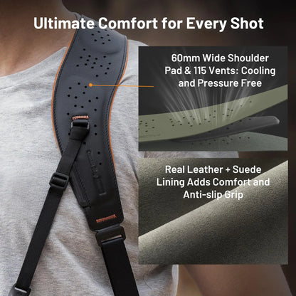 Professional Dual Camera Harness with Adjustable Leather Straps
