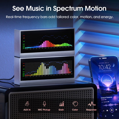 Digital VU Meter Audio Spectrum Visualizer Desktop Clock