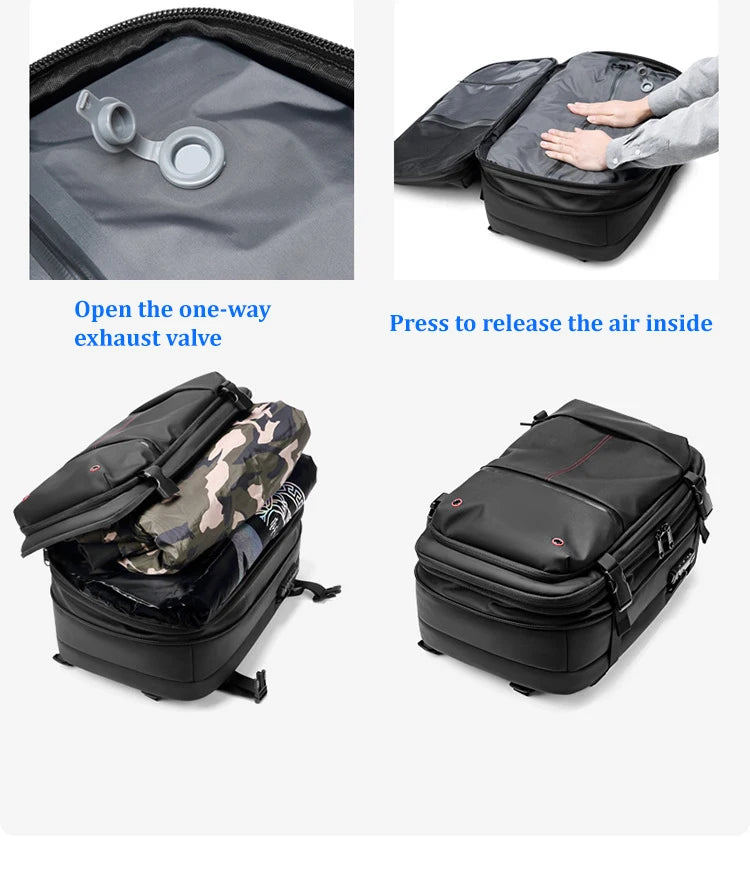Smart Compression Travel Backpack with Pump and Expandable Storage