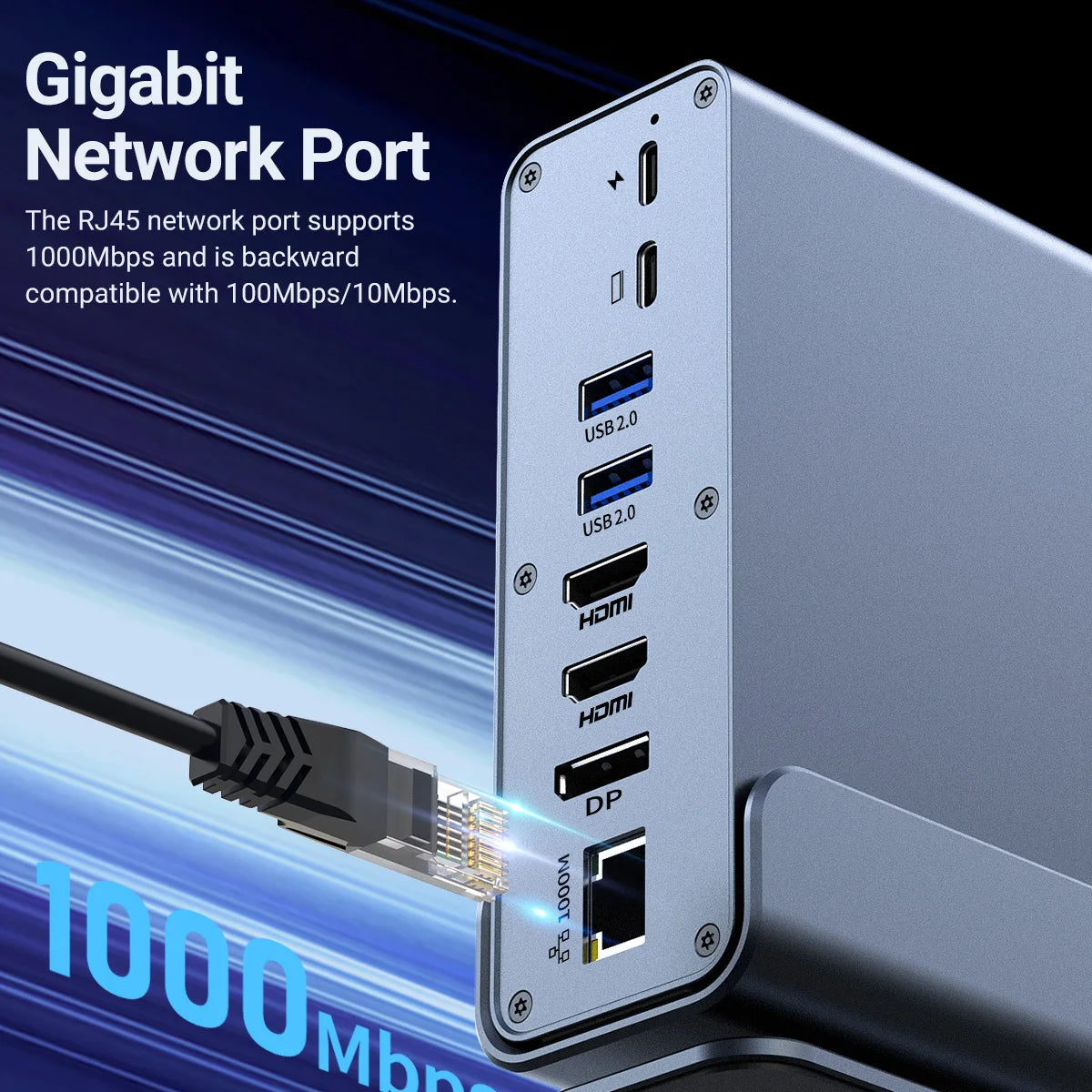 15-in-1 USB C Docking Station with Triple 4K Display