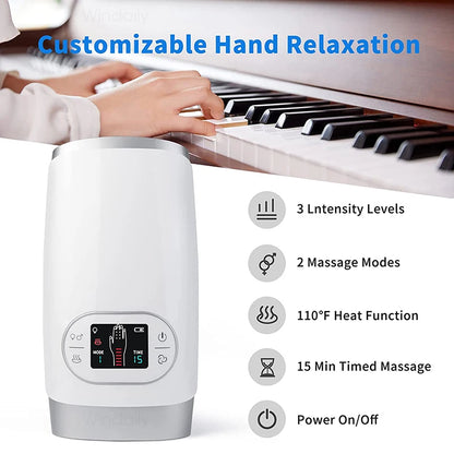 Portable Hand and Finger Massage Device with Heat