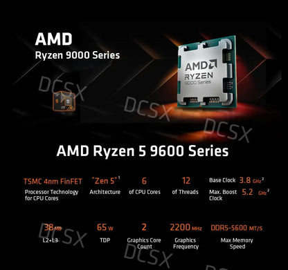 Ryzen 5 9600 6-Core 12-Thread AM5 Desktop Processor
