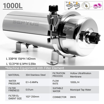 Whole House UF Water Filter 1000L High Flow System