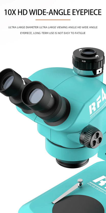Trinocular Stereo Microscope 7–50X Zoom with Eyepiece