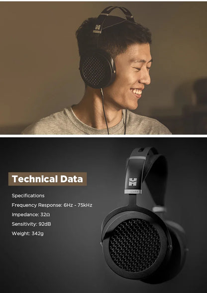 Planar Magnetic Over-Ear Headphones High Fidelity Metal Design