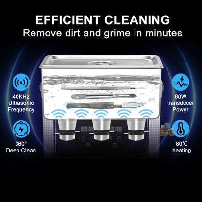 1.3L Ultrasonic Cleaner 120W Heating Timer 40kHz