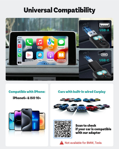 Wireless CarPlay Adapter with 1080P Baby Monitor Camera