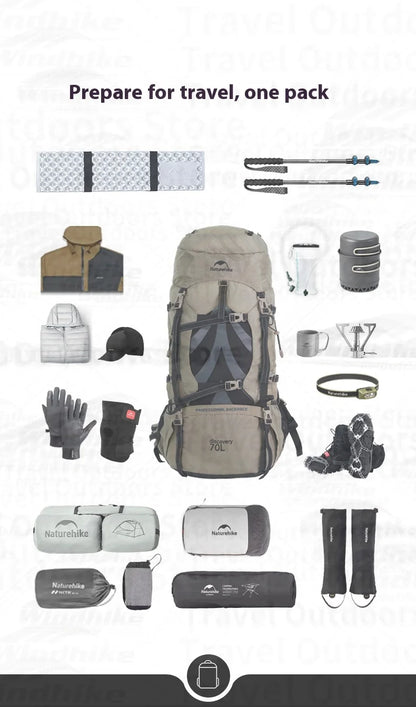 Durable 70L Outdoor Adventure Backpack Orange