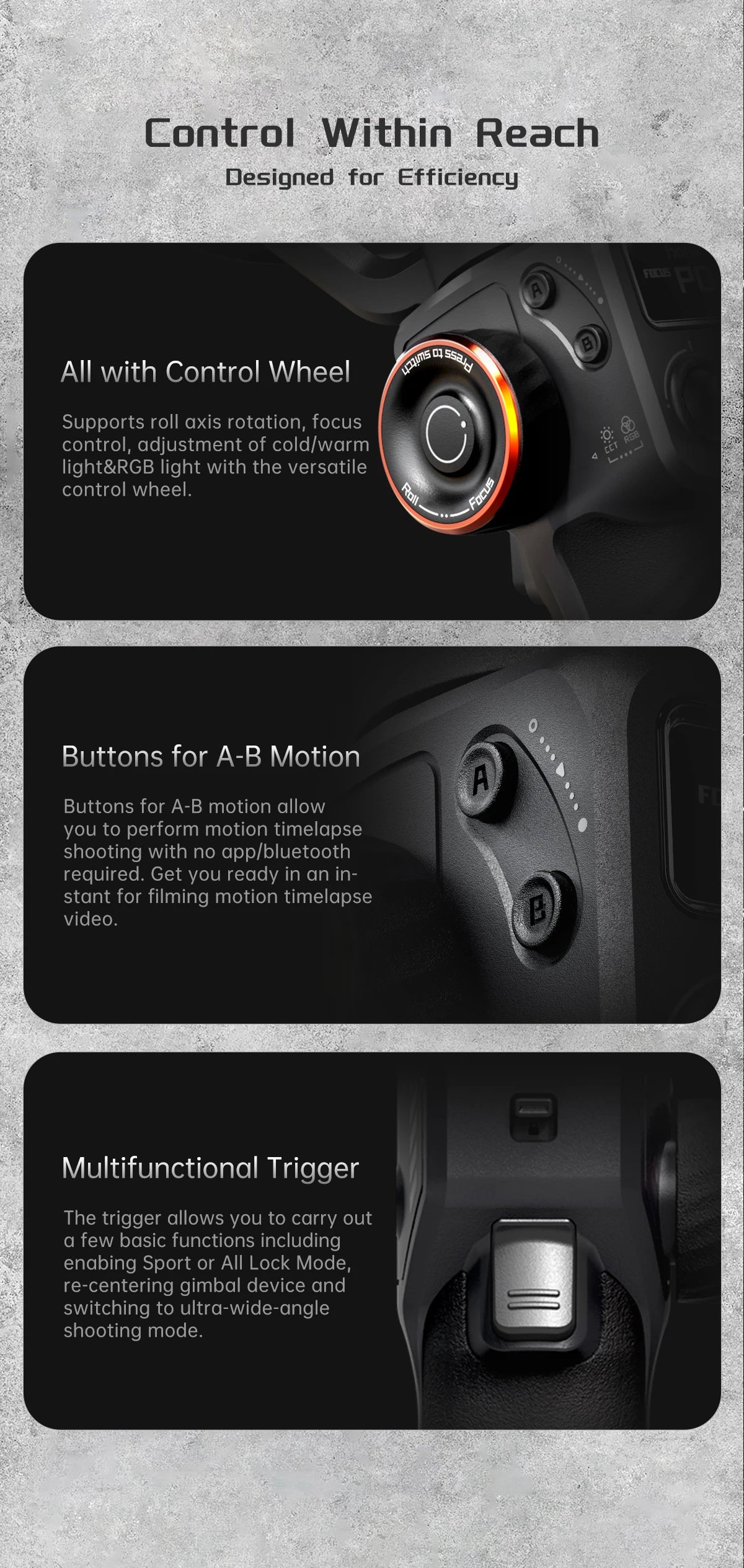 Smartphone Gimbal with 3-Axis Stabilization and Lights
