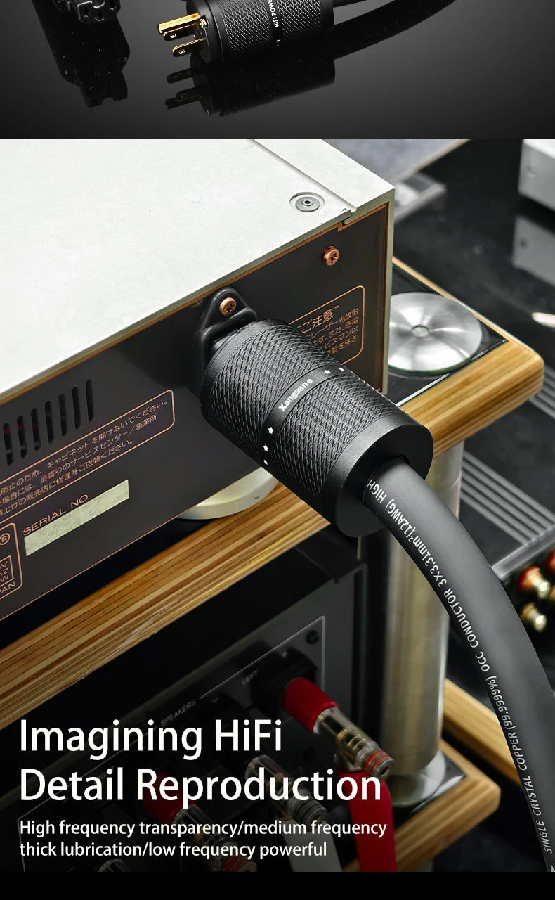 6N OCC Amplifier Power Cable High-Power 1m